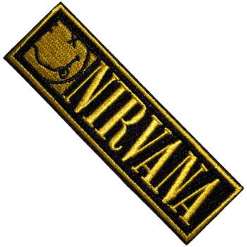 Merch Nirvana: Nášivka Logo Nirvana & Happy Face Bordered Small