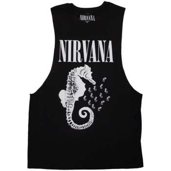Merch Nirvana: Vest Tričko Seahorse & Logo Nirvana Mono