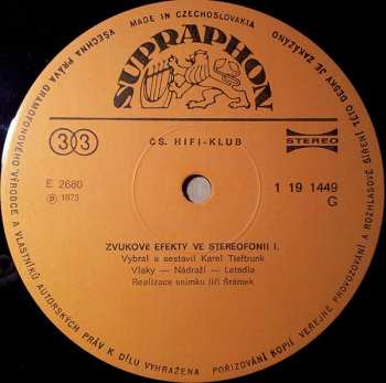 LP No Artist: Zvukové Efekty Ve Stereofonii 1