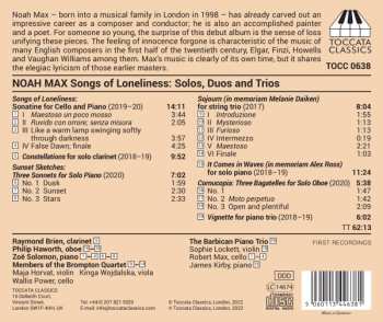 CD Robert Max: Songs Of Loneliness: Solos, Duos And Trios