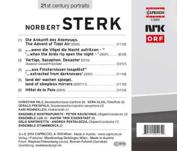 CD Norbert Sterk: Vertigo. Saxophon. Desaster / Land Der Wachen Spiegel / Hôtel De La Paix...