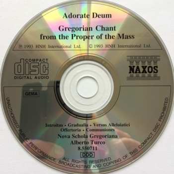 CD Alberto Turco: Adorate Deum – Gregorian Chant From The Proper Of The Mass