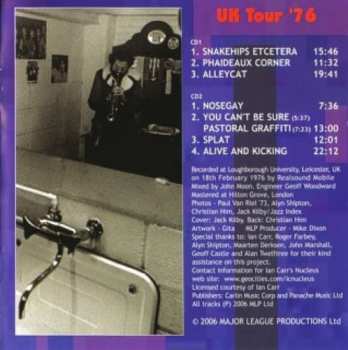 2CD Nucleus: UK Tour '76 