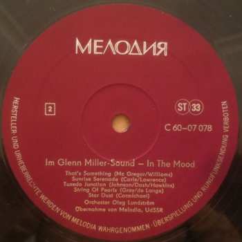 LP Oleg Lundstrem Orchestra: In The Mood: Glenn Miller-Sound