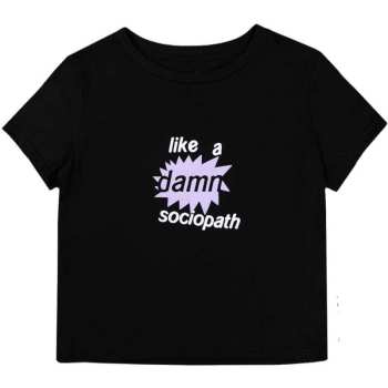 Merch Olivia Rodrigo: Dámske Crop Top Like A Damn Sociopath