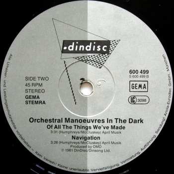 LP Orchestral Manoeuvres In The Dark: Maid Of Orleans