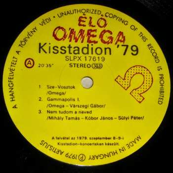 2LP Omega: Élő Omega Kisstadion '79 (2xLP)