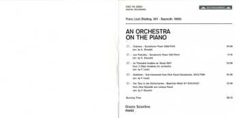 CD Orazio Sciortino: Franz Listz - An Orchestra On The PIano