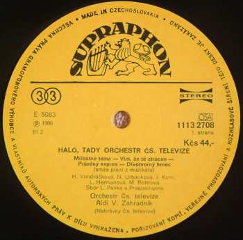 LP Orchestr Československé Televize: Haló, Tady Orchestr Československé Televize …