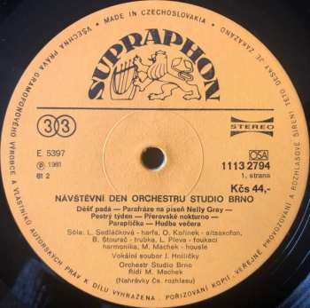 LP Brno Radio Pops Orchestra: Návštěvní Den Orchestru Studio Brno