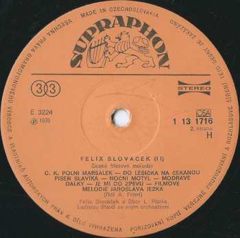 LP Felix Slováček: II (Melodie Z Českých Filmů)