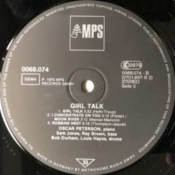 LP Oscar Peterson: Girl Talk