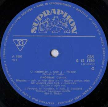 LP Jacques Offenbach: Vinobraní / Krásná Helena