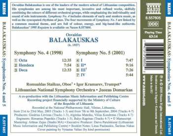 CD Lithuanian National Symphony Orchestra: Symphonies Nos. 4 And 5