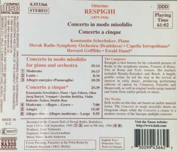 CD Ottorino Respighi: Concerto In Modo Misolidio • Concerto A Cinque