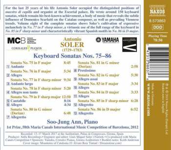 CD Padre Antonio Soler: Keyboards Sonatas No. 75-86