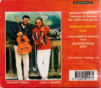 3CD/Box Set Niccolò Paganini: Centone Di Sonate For Violin And Guitar - Complete Edition