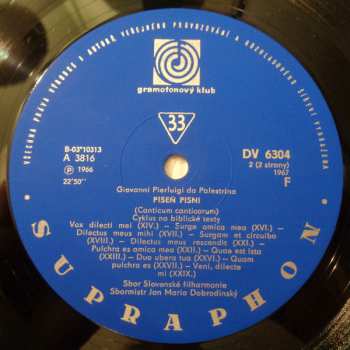 LP Giovanni Pierluigi da Palestrina: Píseň Písní - Canticum Canticorum