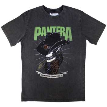  Pantera: Pantera Unisex Stone Wash T-shirt: Skeleton Cowboy (small) S
