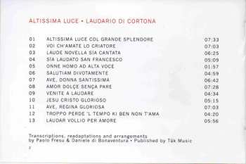 CD Paolo Fresu: Altissima Luce • Laudario Di Cortona
