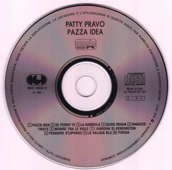 CD Patty Pravo: Pazza Idea