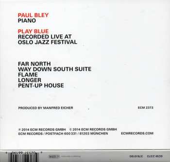 CD Paul Bley: Play Blue (Oslo Concert)