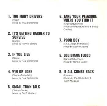 CD Paul Butterfield's Better Days: It All Comes Back