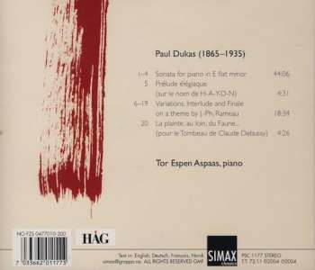CD Paul Dukas: Complete Works For Piano Solo