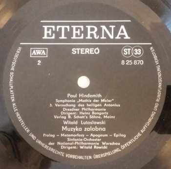 LP Paul Hindemith: Mathis Der Maler / Trauermusik Dem Gedenken Béla Bartóks