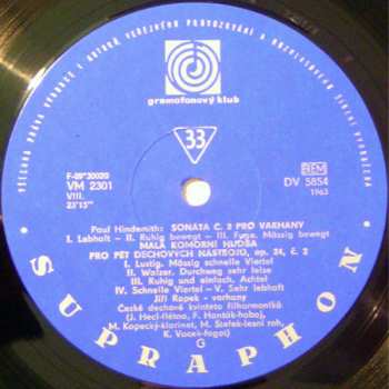 LP Paul Hindemith: Komorní Skladby
