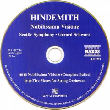 CD Paul Hindemith: Nobilissima Visione (Complete Ballet)