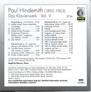 CD Paul Hindemith: Das Klavierwerk • Vol. V