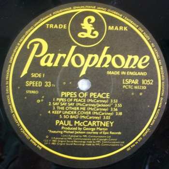 LP Paul McCartney: Pipes Of Peace