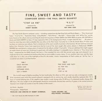 LP Paul Smith Quartet: Fine, Sweet And Tasty