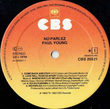 LP Paul Young: No Parlez