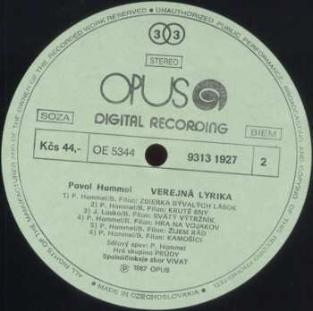 LP Pavol Hammel: Verejná Lyrika