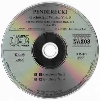 CD Krzysztof Penderecki: Orchestral Works Vol. 3 - Symphonies Nos. 2 And 4