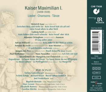 CD Per-Sonat: Kaiser Maximilian I: Lieder • Chansons • Tänze