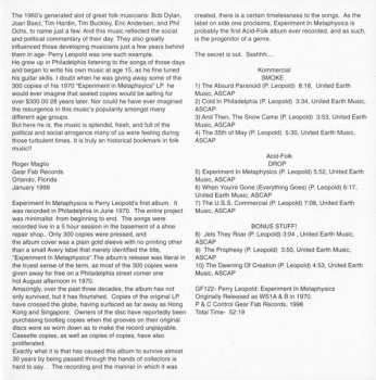 CD Perry Leopold: Experiment In Metaphysics