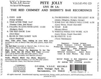 CD Pete Jolly: Live In LA: The Red Chimney And Sherry's Bar Recordings