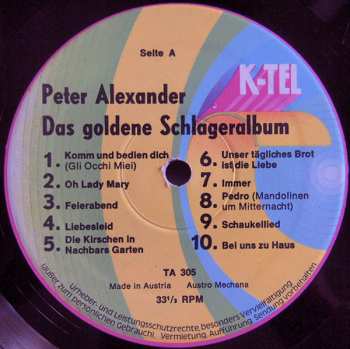 LP Peter Alexander: Das Goldene Schlageralbum