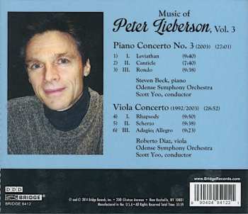 CD Peter Lieberson: Music Of Peter Lieberson, Vol. 3: Piano Concerto No. 3 | Viola Concerto