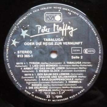 LP Peter Maffay: Tabaluga Oder Die Reise Zur Vernunft