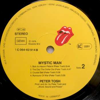 LP Peter Tosh: Mystic Man