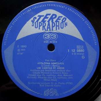 LP Petr Eben: Apologia Sokratus · Ubi Caritas Et Amor