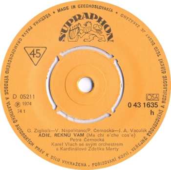 SP Petra Černocká: Adié, Řeknu Vám / Pouštím Po Vodě Proutí