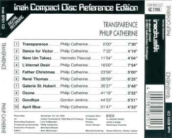 CD Philip Catherine: Transparence