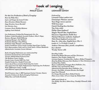 2CD Philip Glass: Book Of Longing DIGI