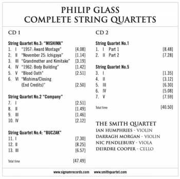 2CD Philip Glass: Complete String Quartets