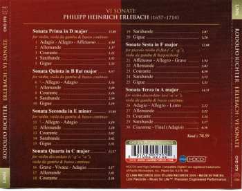 CD Philipp Heinrich Erlebach: VI Sonate - À Violino E Viola Da Gamba Col Suo Basso Continuo